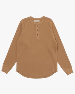 Wonder Looper Foxfibre® Heavyweight Waffle Henley - Coyote 70