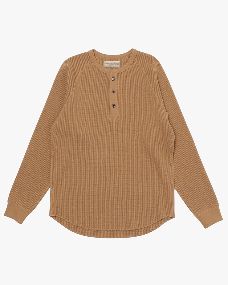 Wonder Looper Foxfibre® Heavyweight Waffle Henley - Coyote 70