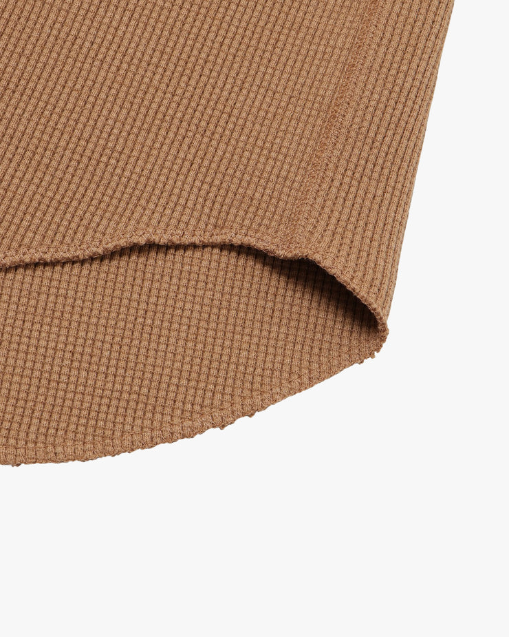 Wonder Looper Foxfibre® Heavyweight Waffle Henley - Coyote 70