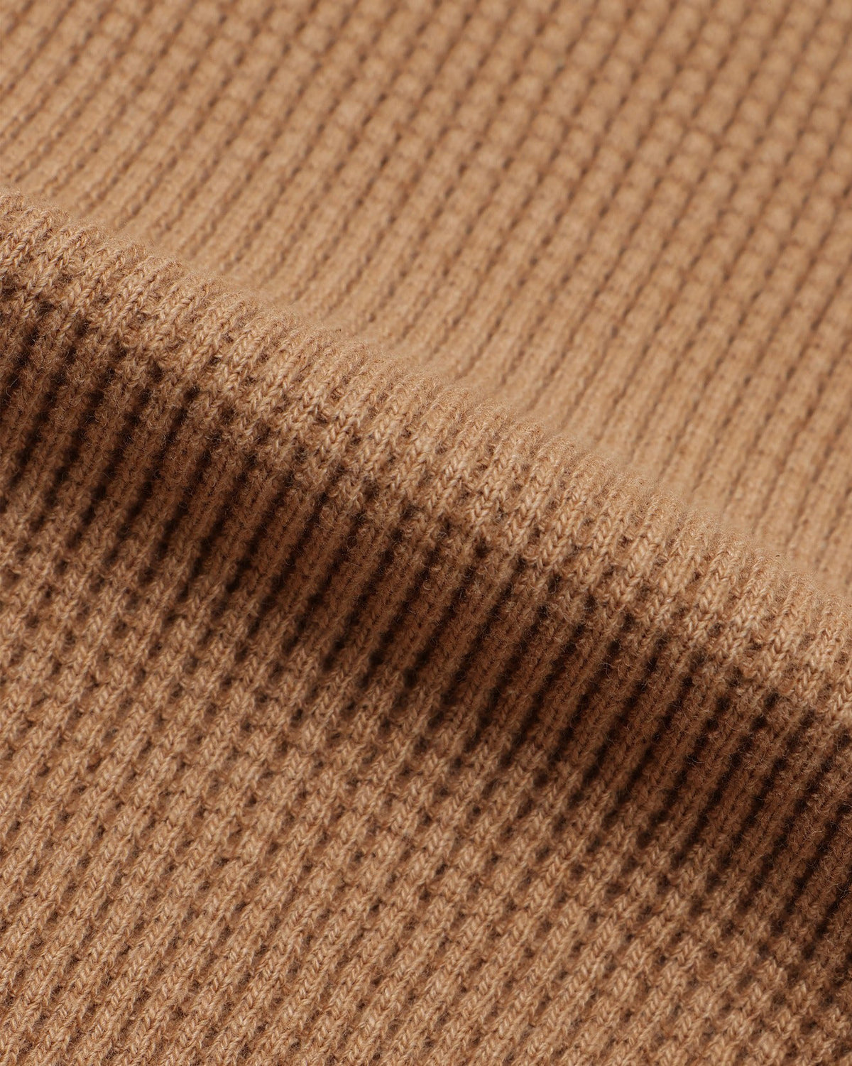 Wonder Looper Foxfibre® Heavyweight Waffle Henley - Coyote 70