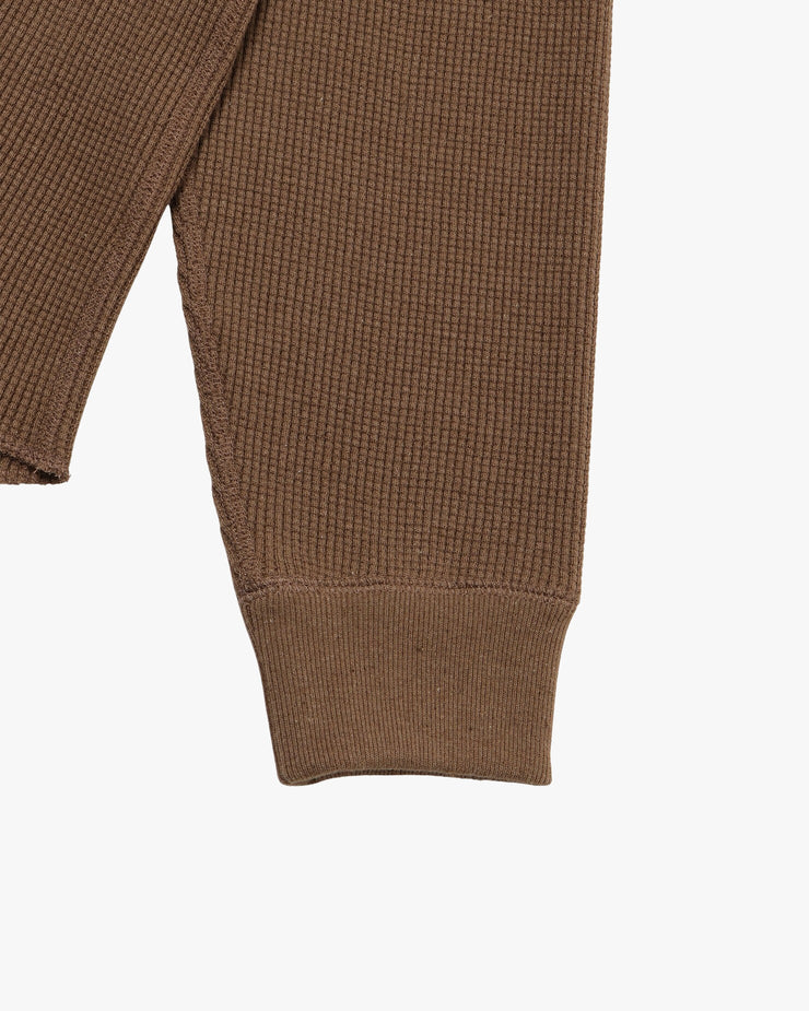 Wonder Looper Iron Mordant Foxfibre® Heavyweight Waffle Henley - Coyote 80 | Wonder Looper T Shirts | JEANSTORE