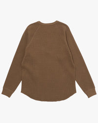 Wonder Looper Iron Mordant Foxfibre® Heavyweight Waffle Henley - Coyote 80 | Wonder Looper T Shirts | JEANSTORE