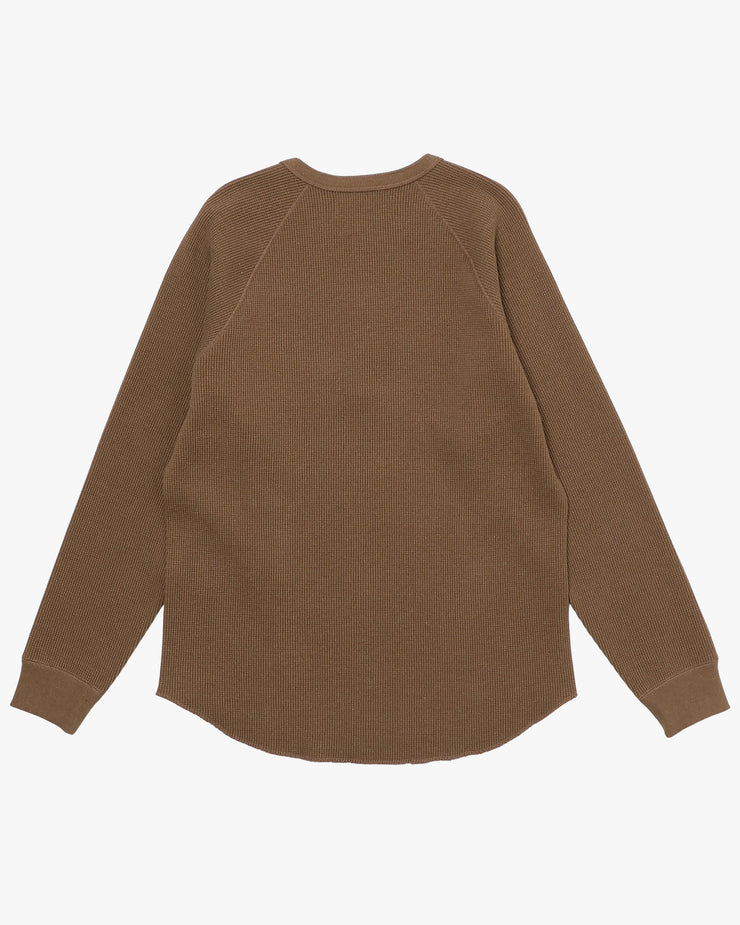Wonder Looper Iron Mordant Foxfibre® Heavyweight Waffle Henley - Coyote 80 | Wonder Looper T Shirts | JEANSTORE
