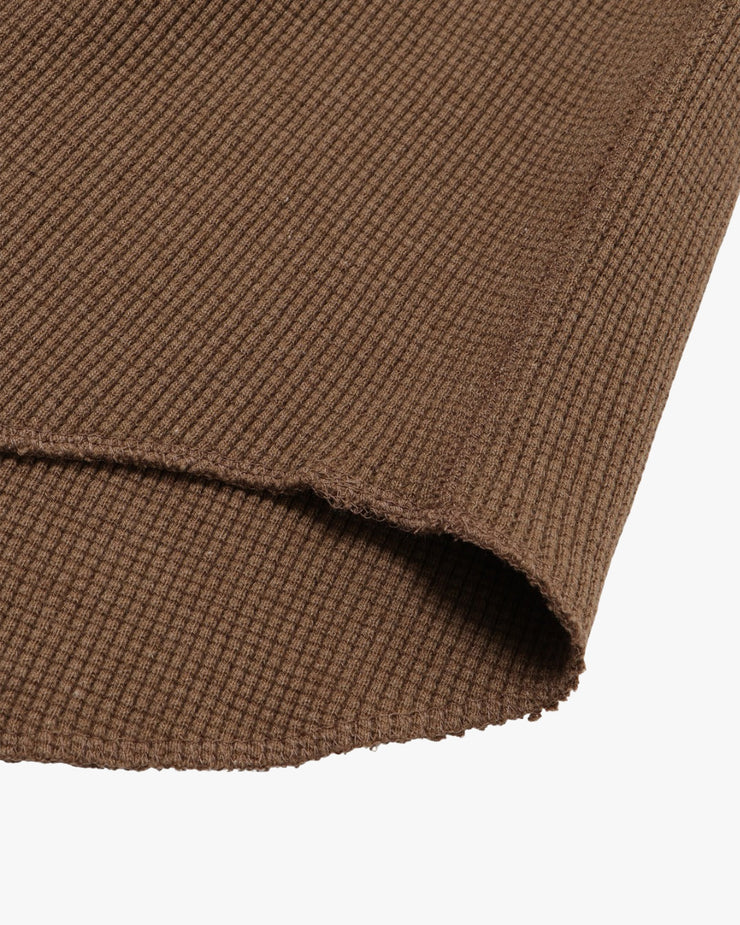 Wonder Looper Iron Mordant Foxfibre® Heavyweight Waffle Henley - Coyote 80 | Wonder Looper T Shirts | JEANSTORE