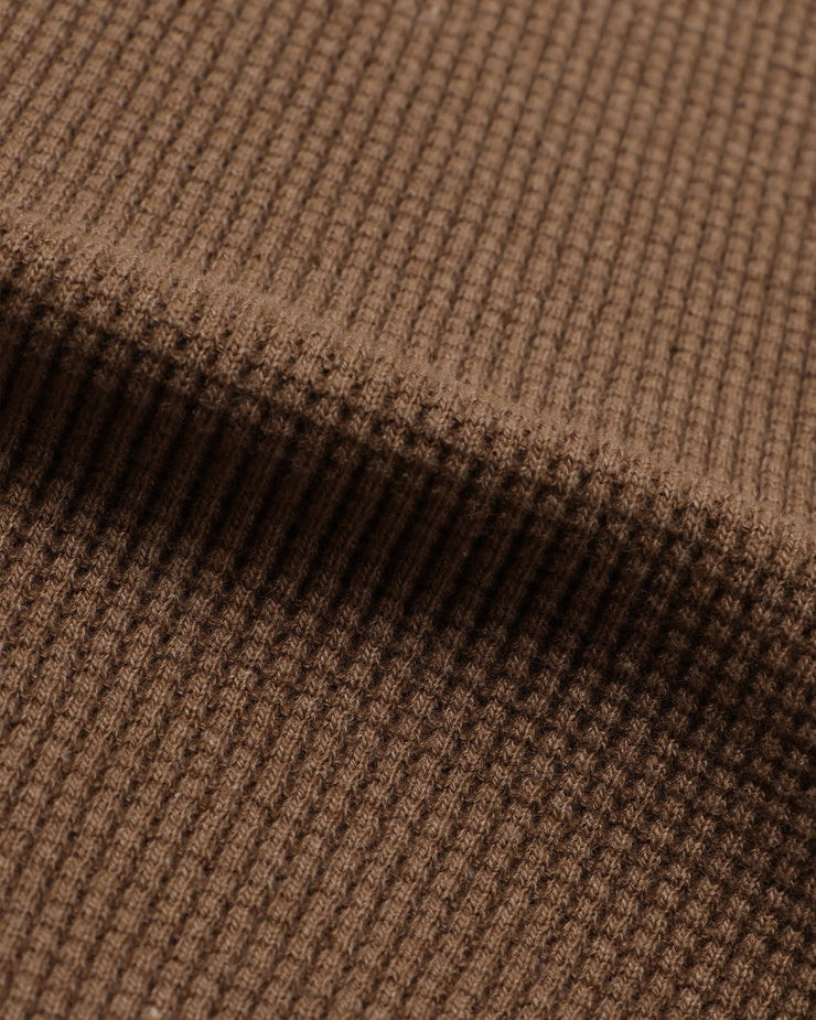Wonder Looper Iron Mordant Foxfibre® Heavyweight Waffle Henley - Coyote 80 | Wonder Looper T Shirts | JEANSTORE