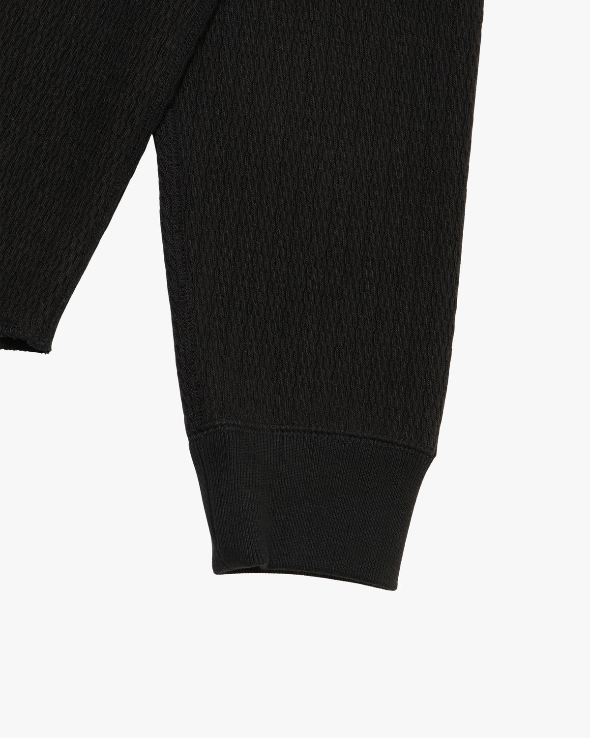 Wonder Looper Cashmere Blend Honeycomb L/S Henley - Sumi Black | Wonder Looper T Shirts | JEANSTORE