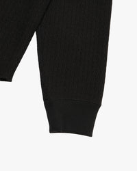 Wonder Looper Cashmere Blend Honeycomb L/S Henley - Sumi Black | Wonder Looper T Shirts | JEANSTORE
