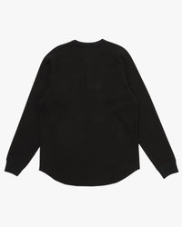 Wonder Looper Cashmere Blend Honeycomb L/S Henley - Sumi Black | Wonder Looper T Shirts | JEANSTORE