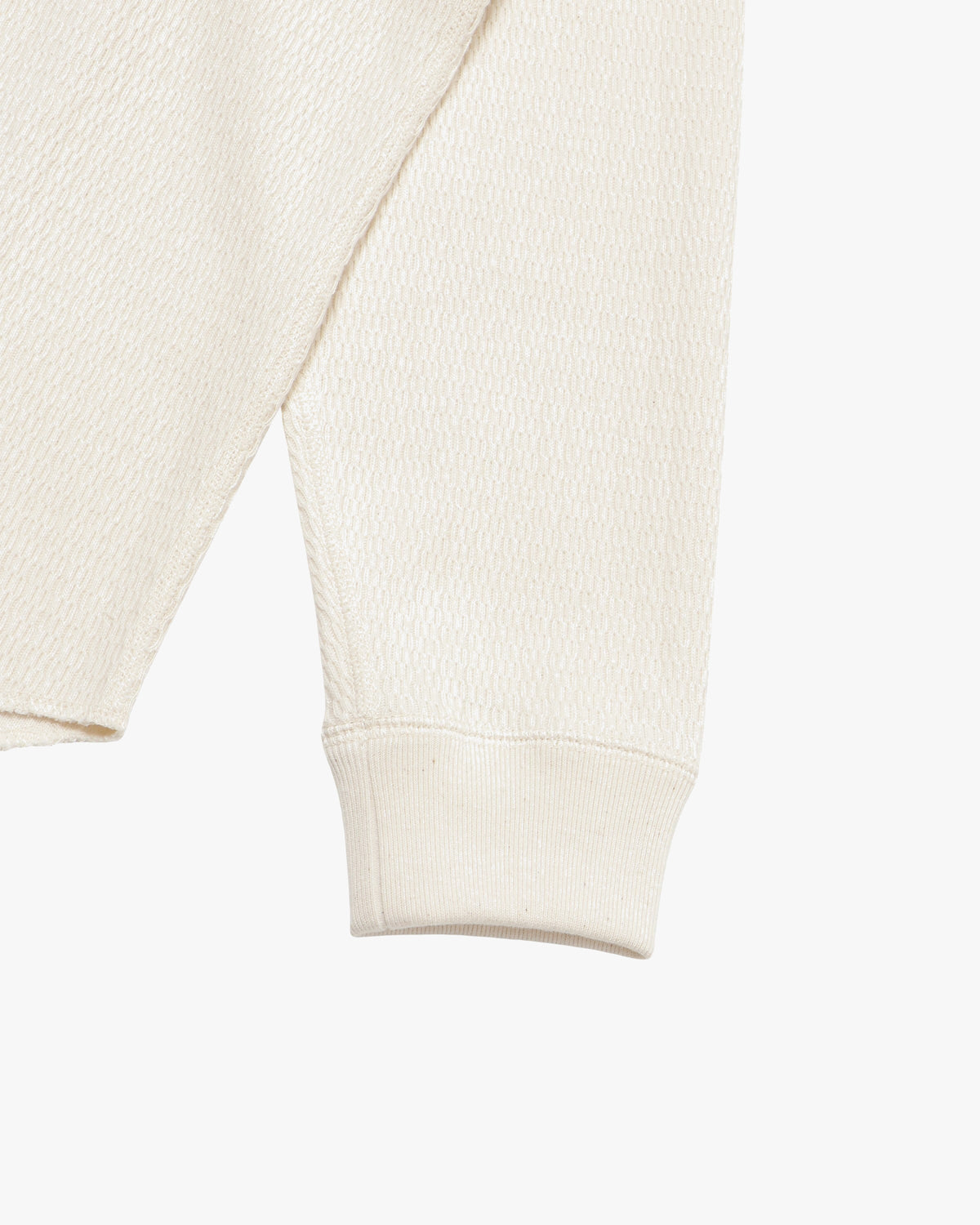 Wonder Looper Cashmere Blend Honeycomb L/S Henley - Ecru