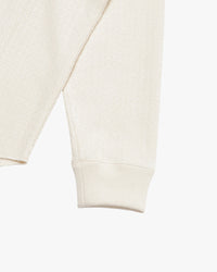 Wonder Looper Cashmere Blend Honeycomb L/S Henley - Ecru
