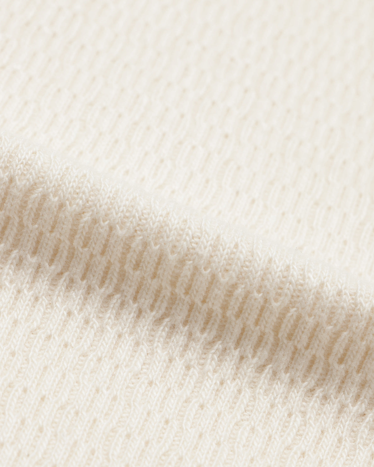 Wonder Looper Cashmere Blend Honeycomb L/S Henley - Ecru