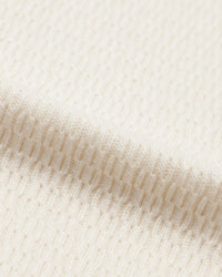 Wonder Looper Cashmere Blend Honeycomb L/S Henley - Ecru
