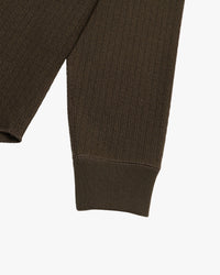 Wonder Looper Cashmere Blend Honeycomb L/S Henley - Khaki