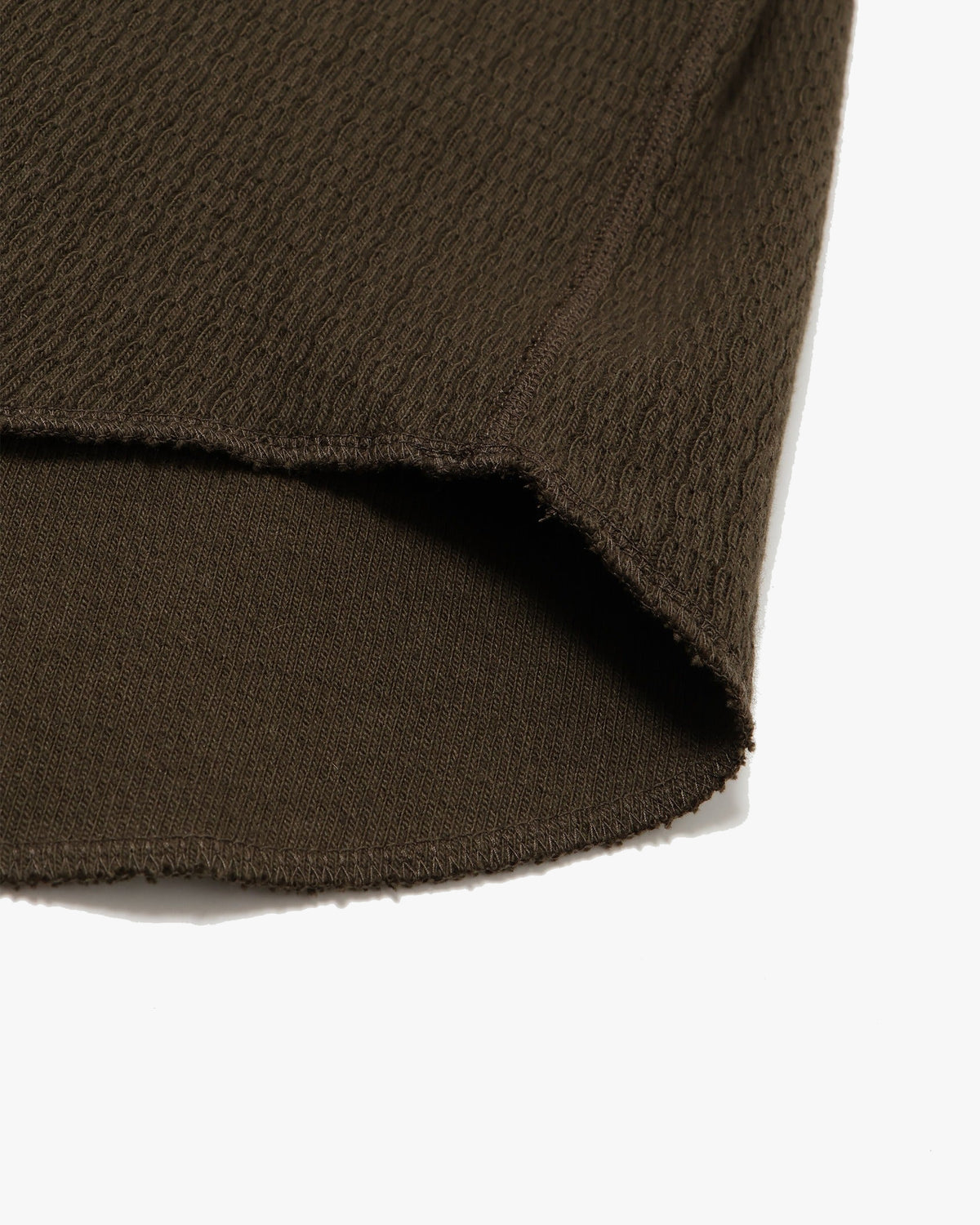 Wonder Looper Cashmere Blend Honeycomb L/S Henley - Khaki
