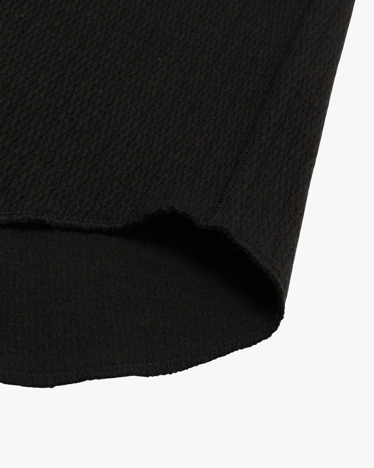 Wonder Looper Cashmere Blend Honeycomb L/S Henley - Sumi Black | Wonder Looper T Shirts | JEANSTORE