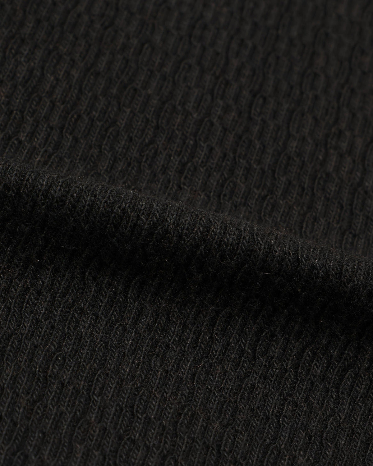 Wonder Looper Cashmere Blend Honeycomb L/S Henley - Sumi Black | Wonder Looper T Shirts | JEANSTORE