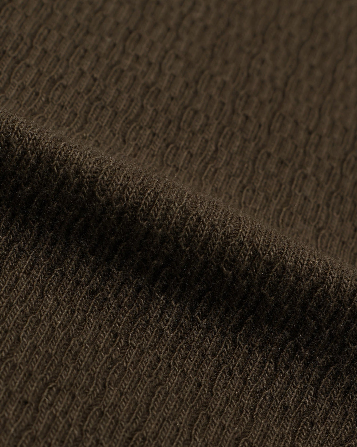 Wonder Looper Cashmere Blend Honeycomb L/S Henley - Khaki