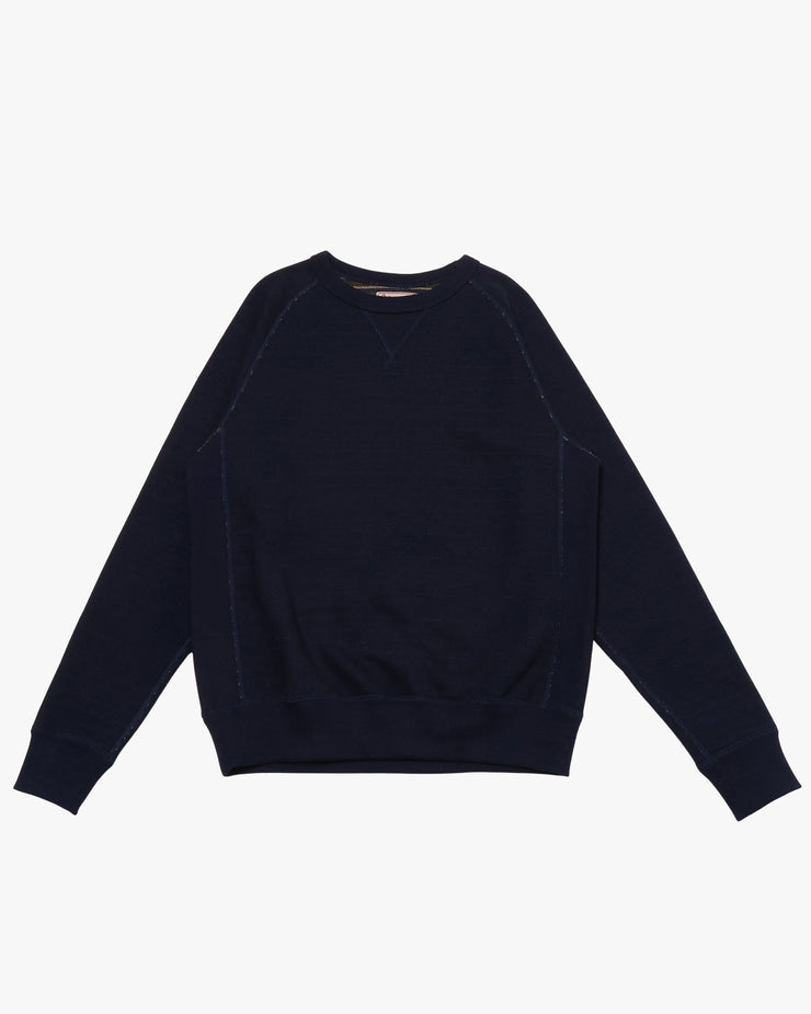 Wonder Looper Pullover Crewneck - Real Indigo Blanket Striped French Terry | Wonder Looper Sweaters & Knitwear | JEANSTORE