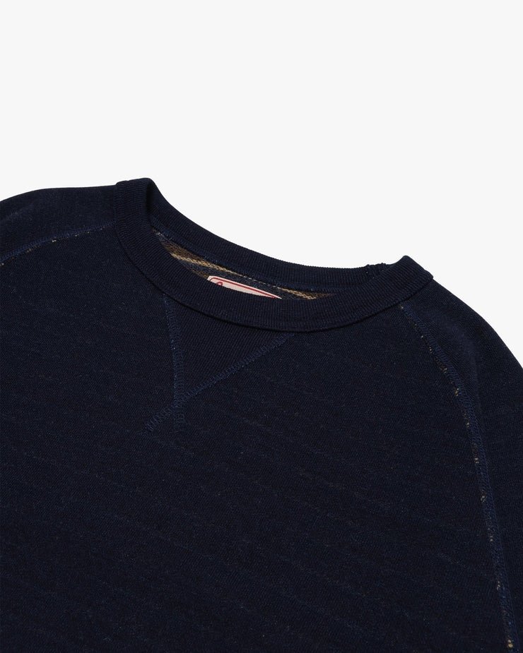 Wonder Looper Pullover Crewneck - Real Indigo Blanket Striped French Terry | Wonder Looper Sweaters & Knitwear | JEANSTORE