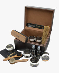 Loake Shoemakers Dark Brown Leather Valet Box | Loake Shoemakers Garment Care | JEANSTORE