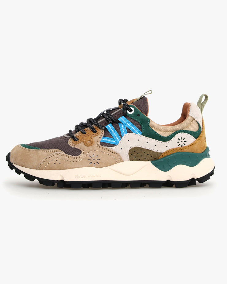 Flower Mountain Yamano 3 Suede & Cordura - Taupe / White / Green | Flower Mountain Trainers | JEANSTORE