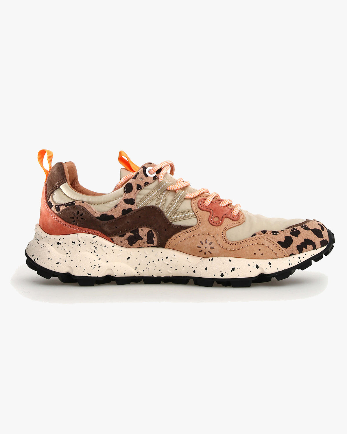 Flower Mountain Womens Yamano 3 Suede Print & Nylon - Beige / Milk / Light Brown | Flower Mountain Trainers | JEANSTORE