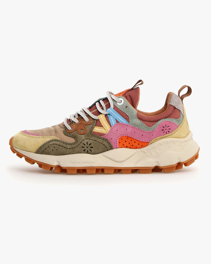 Flower Mountain Womens Yamano 3 Suede & Nylon - Cream / Taupe / Military | Flower Mountain Trainers | JEANSTORE