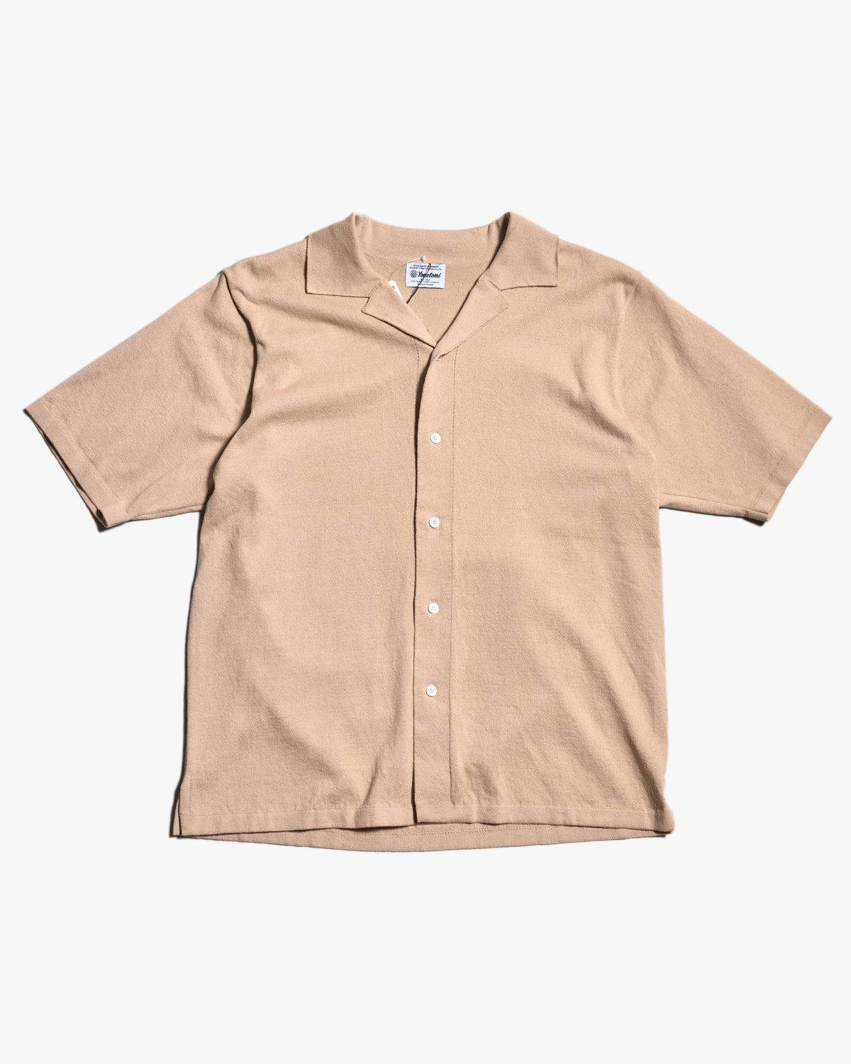 Yonetomi Light Wave Cotton Knit Shirt - Beige