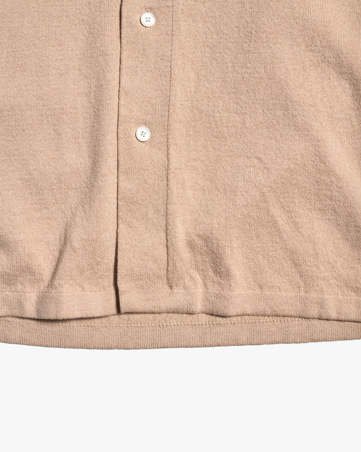 Yonetomi Light Wave Cotton Knit Shirt - Beige