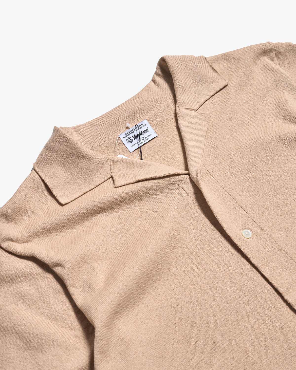 Yonetomi Light Wave Cotton Knit Shirt - Beige