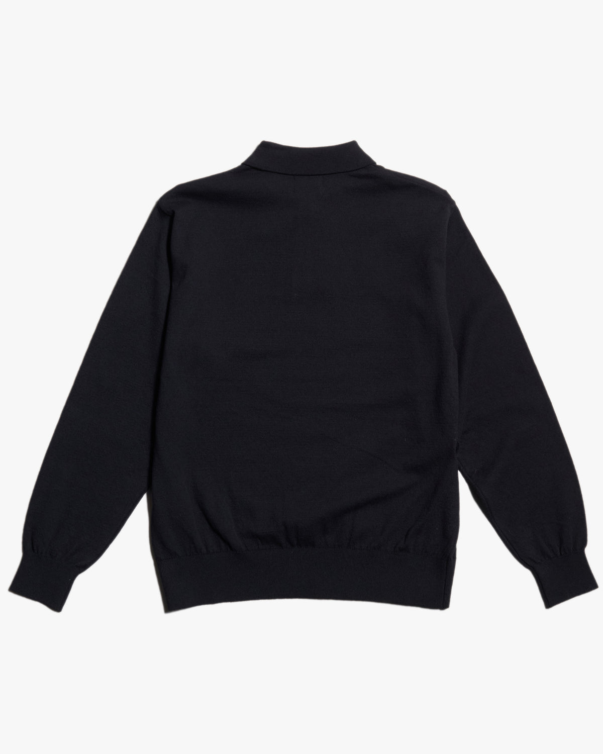 Yonetomi Light Wave Cotton Knit Polo Shirt - Black