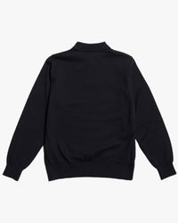 Yonetomi Light Wave Cotton Knit Polo Shirt - Black