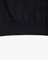 Yonetomi Light Wave Cotton Knit Polo Shirt - Black