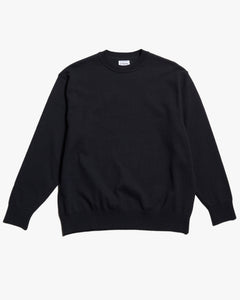Yonetomi Wave Cotton Knit Pullover - Black