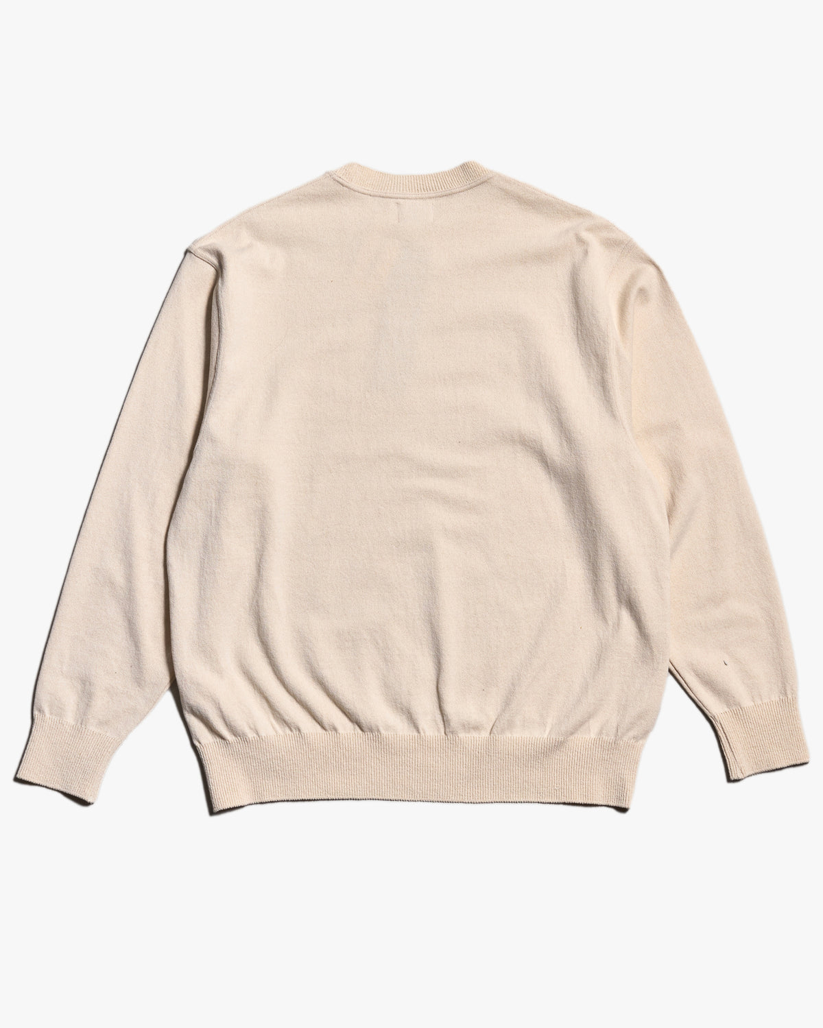 Yonetomi Wave Cotton Knit Pullover - Ecru