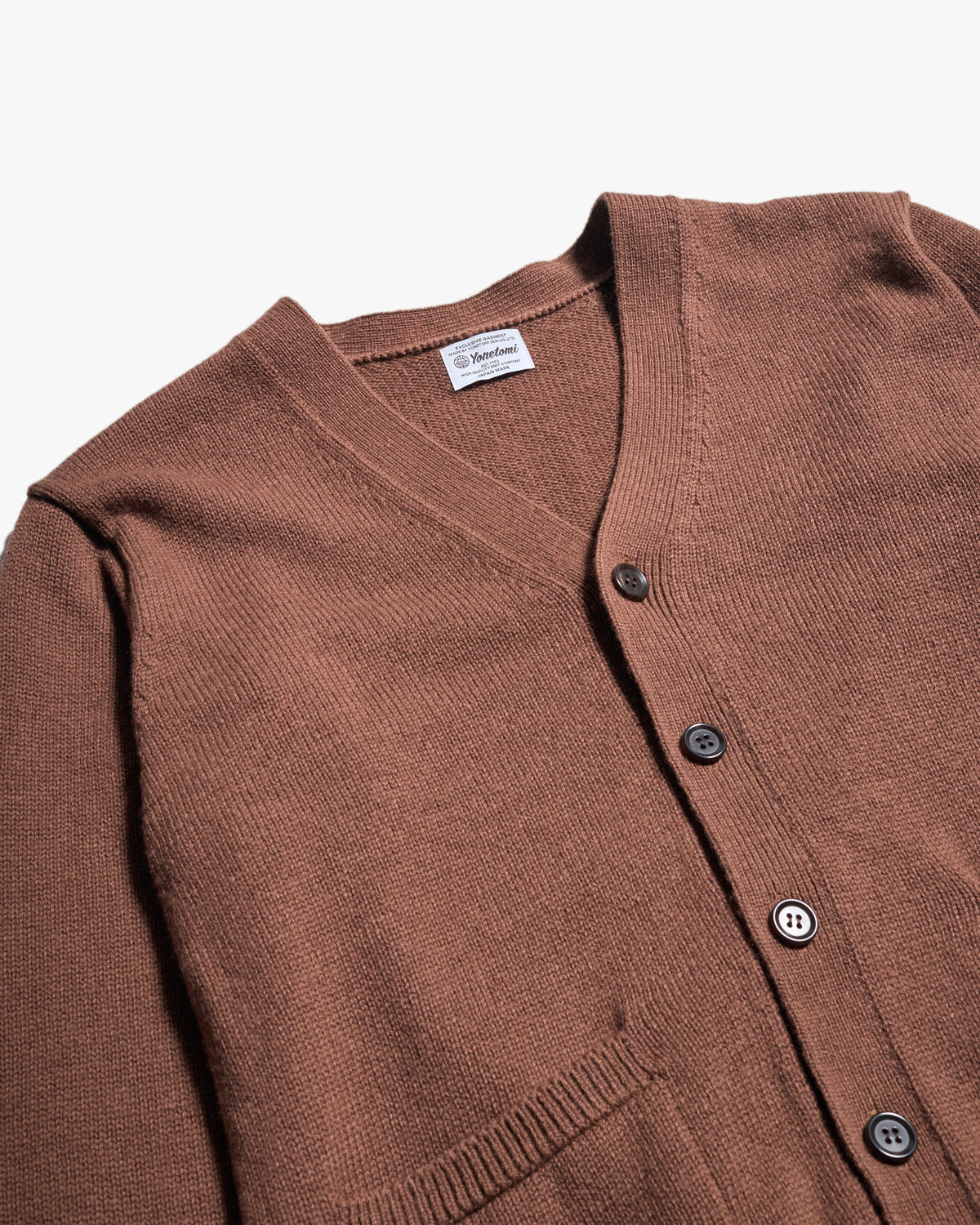 Yonetomi Washable Boumou Merino Wool Cardigan - Light Brown
