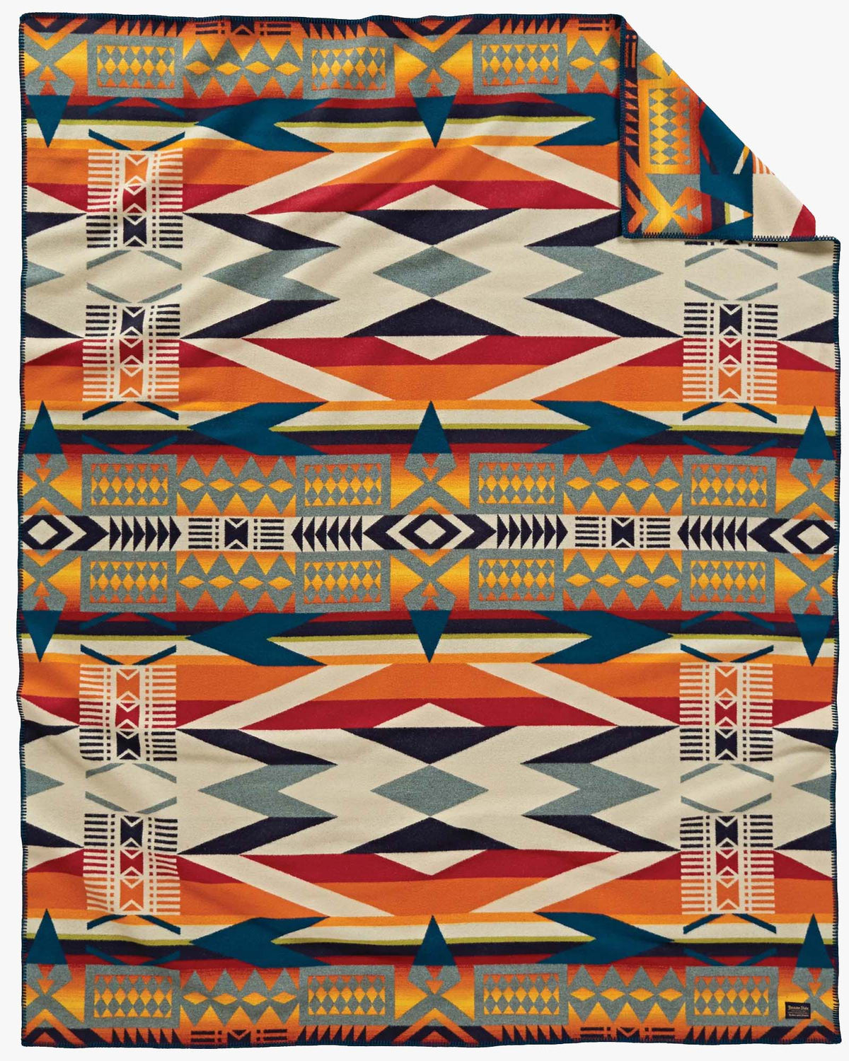 Pendleton Jacquard Unnapped Robe Wool Blanket - Fire Legend Sunset