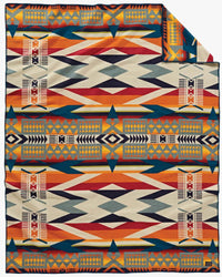 Pendleton Jacquard Unnapped Robe Wool Blanket - Fire Legend Sunset