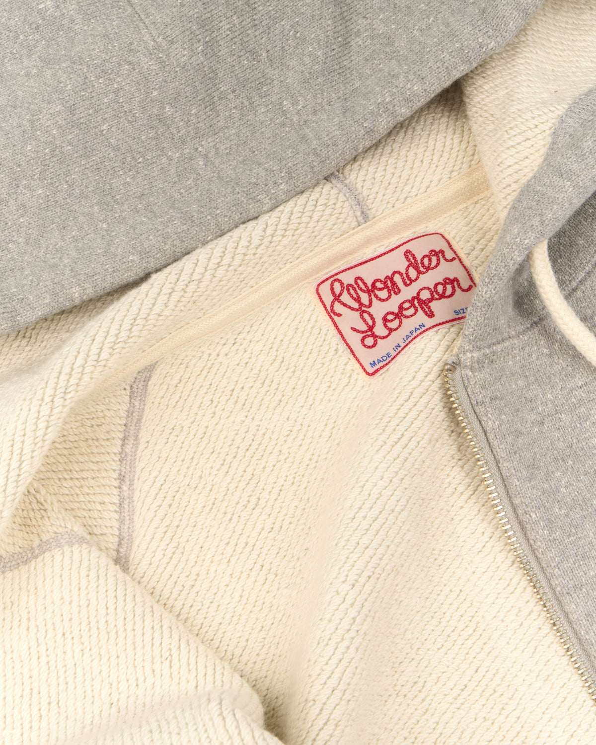 Wonder Looper 876gsm Double Heavyweight French Terry Zip Hoodie - Heather Grey | Wonder Looper Sweaters & Knitwear | JEANSTORE