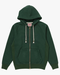 Wonder Looper 876gsm Double Heavyweight French Terry Zip Hoodie - Racing Green