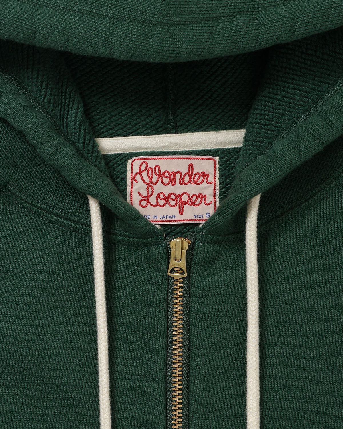 Wonder Looper 876gsm Double Heavyweight French Terry Zip Hoodie - Racing Green