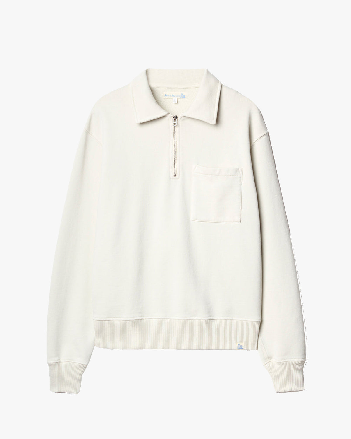 Merz b. Schwanen ZIP03 Polo Collared Half-Zip Cotton Sweatshirt - Nature