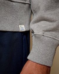 Merz b. Schwanen ZIP03 Polo Collared Half-Zip Cotton Sweatshirt - Grey Melange