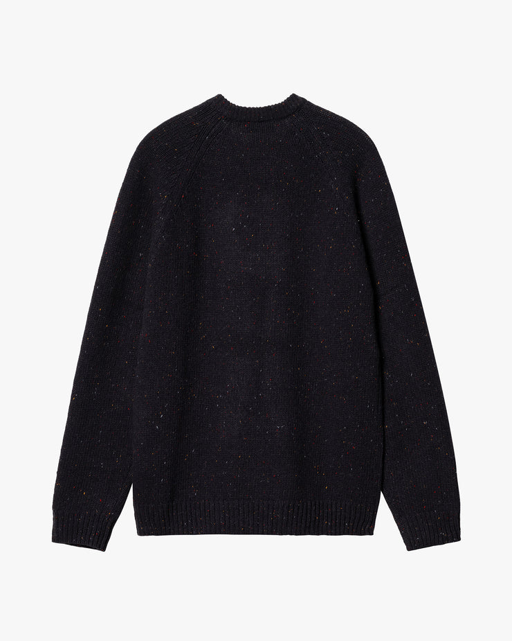 Carhartt WIP Anglistic Sweater - Speckled Dark Navy