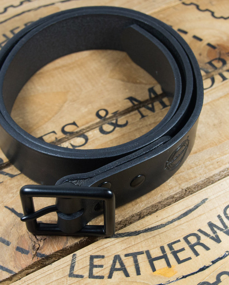Barnes and Moore Bosun Leather Belt - Black / Black