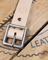 Barnes and Moore Bosun Leather Belt - Natural / Nickel