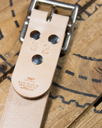 Barnes and Moore Bosun Leather Belt - Natural / Nickel