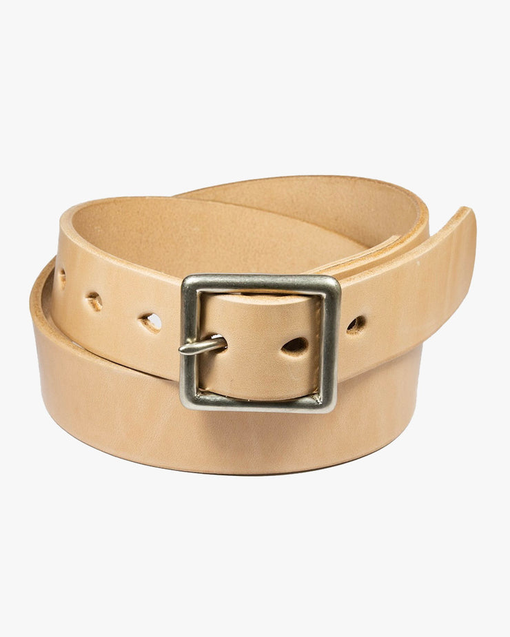 Barnes and Moore Bosun Leather Belt - Natural / Nickel