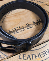 Barnes and Moore Garrison Leather Belt - Black / Black | Barnes and Moore Belts | JEANSTORE