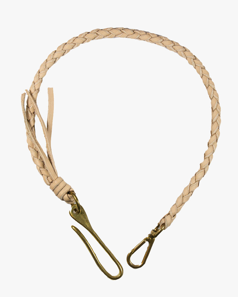 Barnes and Moore Heavy Duty Hand Braided Wallet Tether - Natural / Brass | Barnes and Moore Wallets & Key Fobs | JEANSTORE
